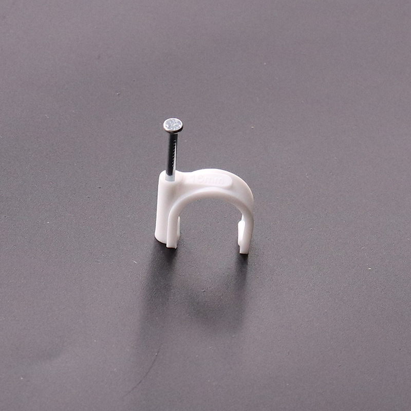 16mm 批发pe圆形钢钉线卡 白色全新料钢钉网线线扣100只/包