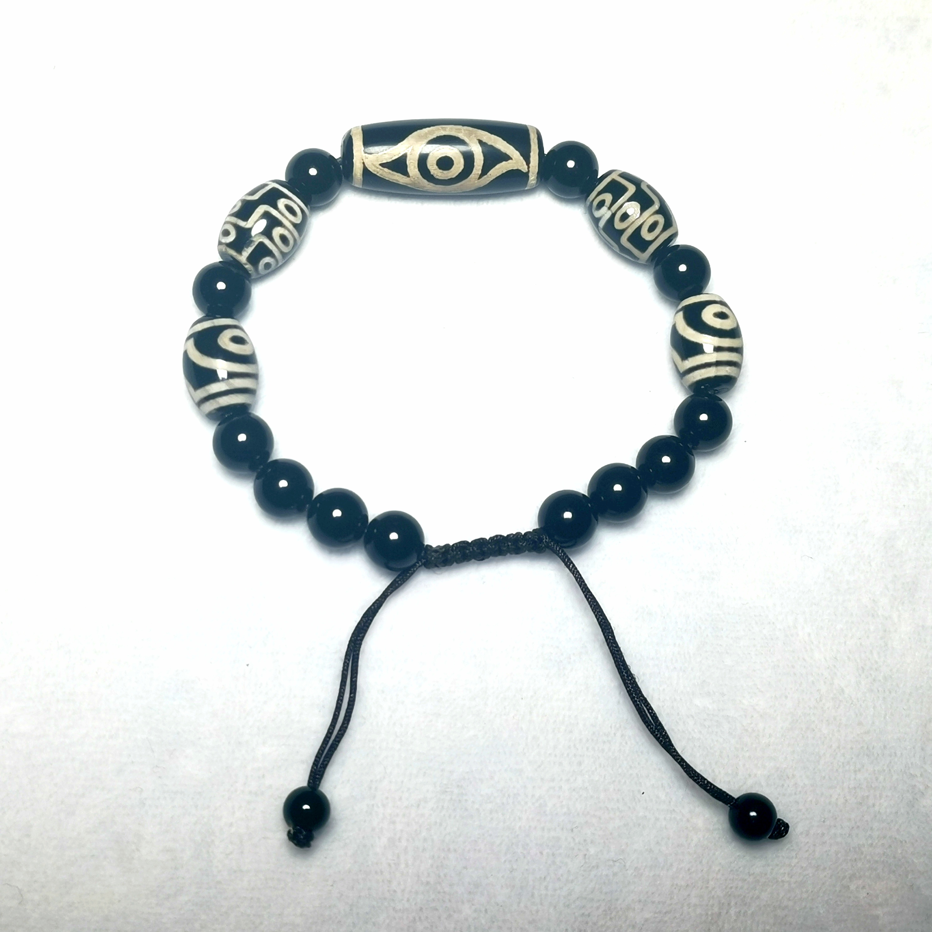 西藏图腾天然玛瑙凤眼天珠搭配两眼九眼天珠玛瑙手链diy饰品-阿里巴巴