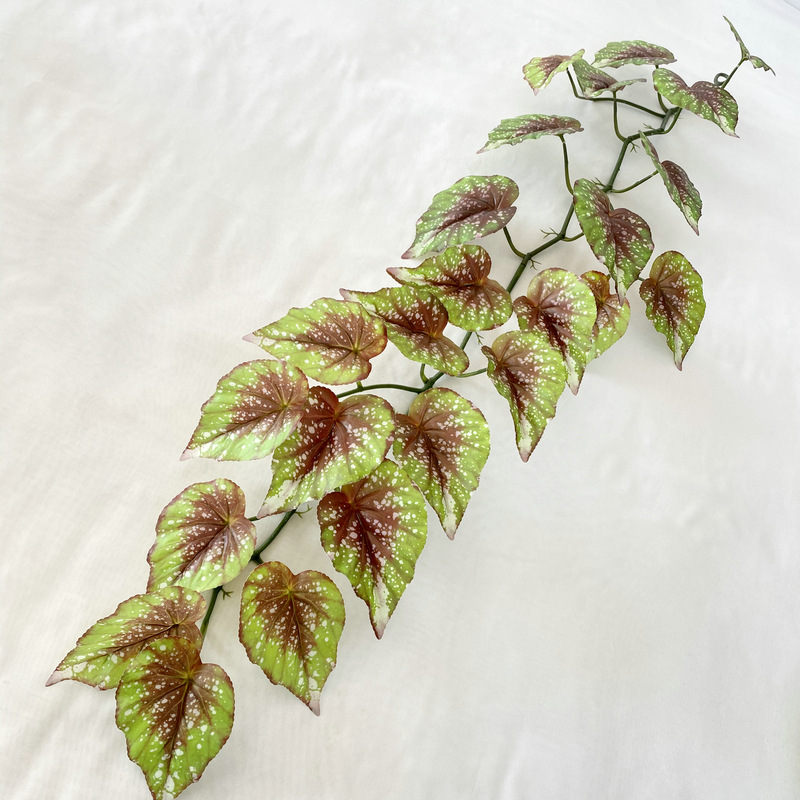 1.2 M Tip Begonia Wall Hanging Rattan Plant Wall Ceiling Courtyard Landscaping Decoration Wall Hanging Vine Simulation Green Leaves