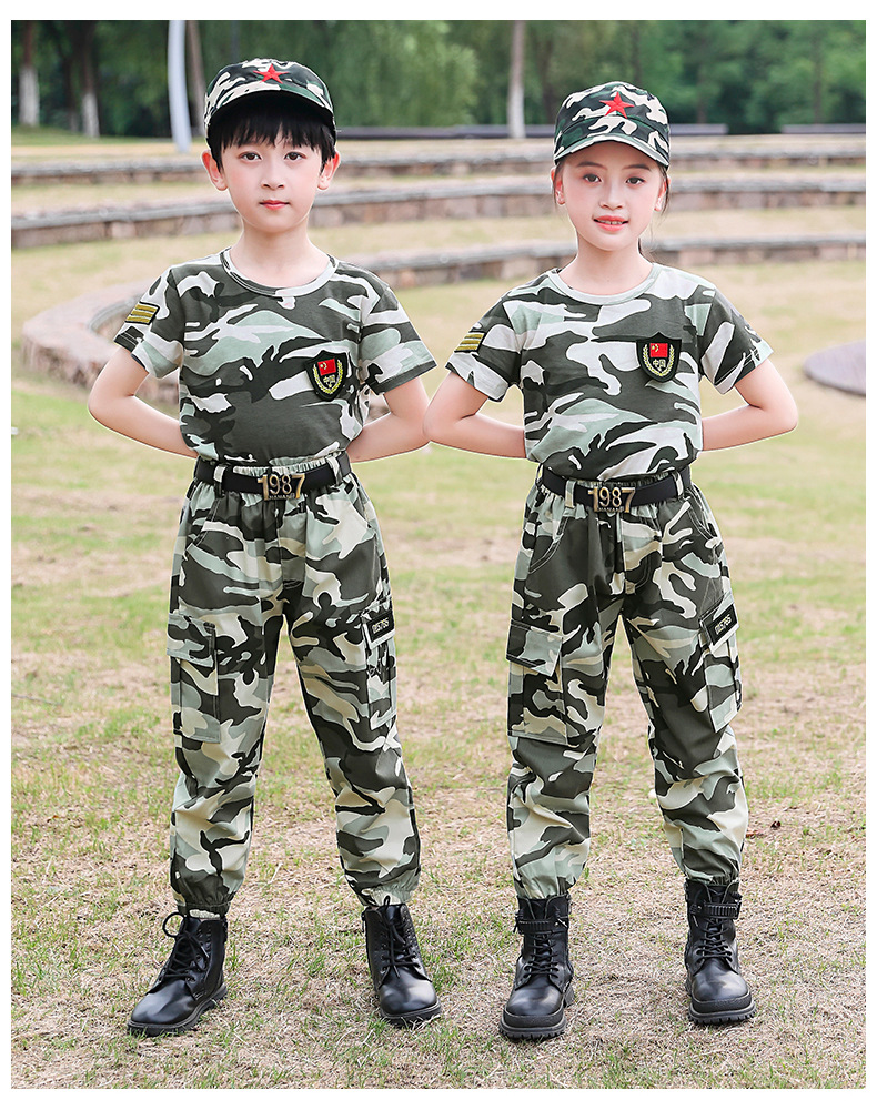 2021儿童夏季小学生军训服班服特种兵套装幼儿园男女童迷彩演出服