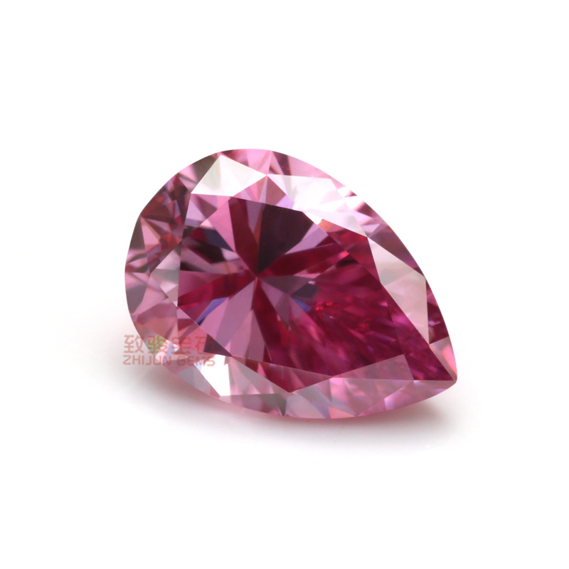 厂家直销水滴形粉色莫桑钻裸钻包腰码配证书梨形莫桑钻戒面过钻笔