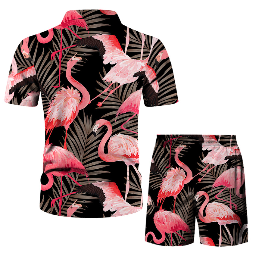 New Summer Foreign Trade Short Sleeve Shirt Outfit Cross-Border Wholesale Men's Hawaiian Beach Printed Casual Shirt