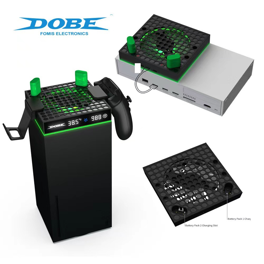 xbox seriesx/s主机散热风扇xboxseries手柄电池座充游戏手柄挂架