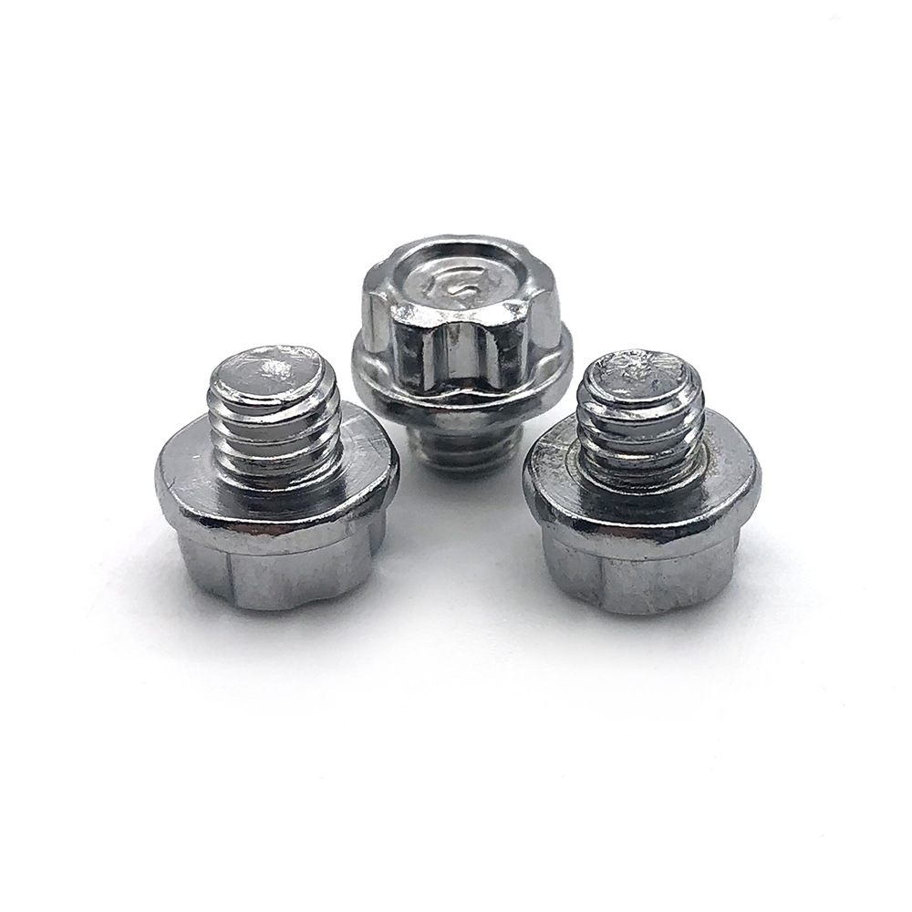 304不锈钢法兰螺丝外六角梅花法兰面螺栓螺丝钉m3m4定制非标螺丝