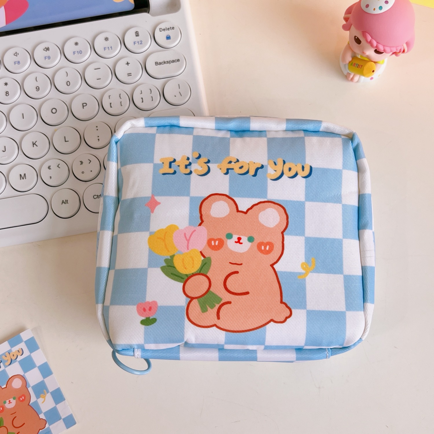 Japanese and Korean Lovely Fancy Ins Style Large Capacity Aunt Towel Storage Bag Cute Puppy New Bag Coin Purse Buggy Bag