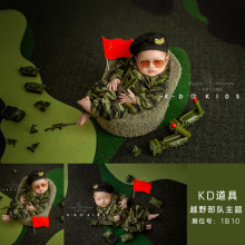 新生儿满月宝宝摄影服装迷彩服小小特种兵越野部队拍照主题饰道具