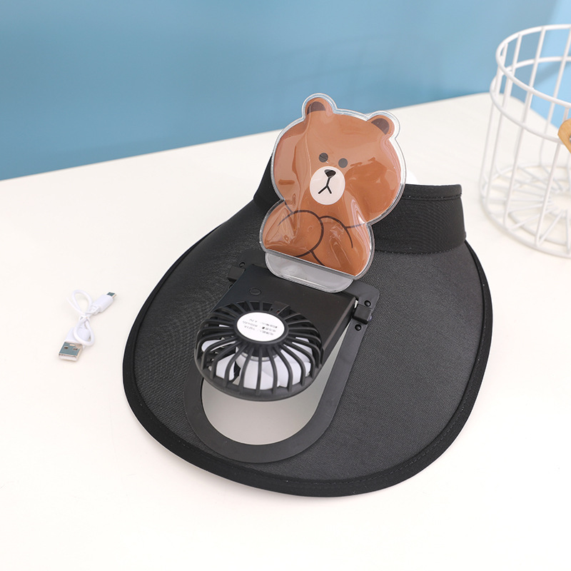 儿童防晒帽子夏季大檐空顶遮阳风扇帽男女宝宝太阳帽薄款凉帽亲子