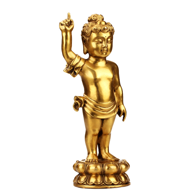 批发黄铜浴佛释迦牟尼太子佛佛像指天指地佛铜像摆件工艺品-阿里巴巴