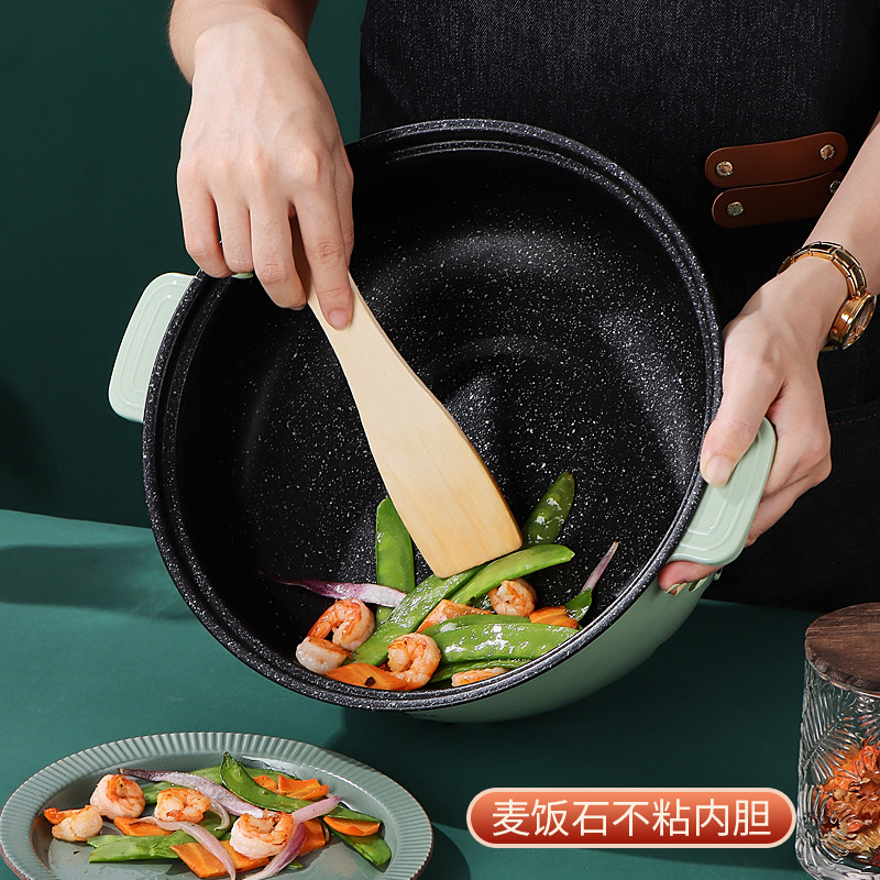 Electric Frying Pan Electric Heat Pan Student Electric Caldron Fried Cooking Integrated Hot Pot Cooking Noodle Pot Household Multi-Functional Electric Steamer