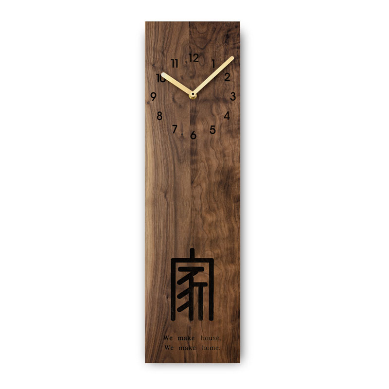 North America Walnut Wood Wall Clock Simple Mute Second Sweeping Clock Nordic Home Decoration