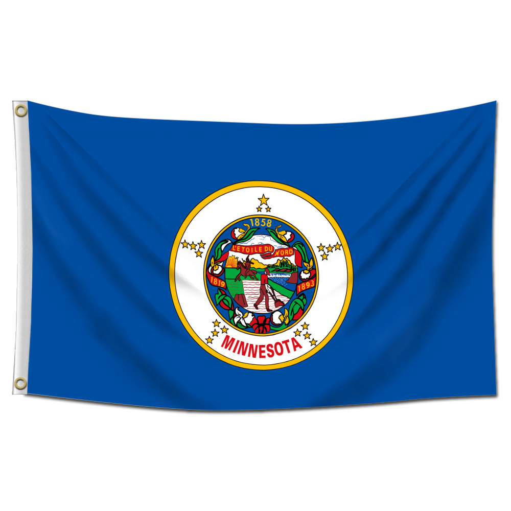 亚马逊外贸跨境旗帜 美国明尼苏达州州旗区旗minnesota flag