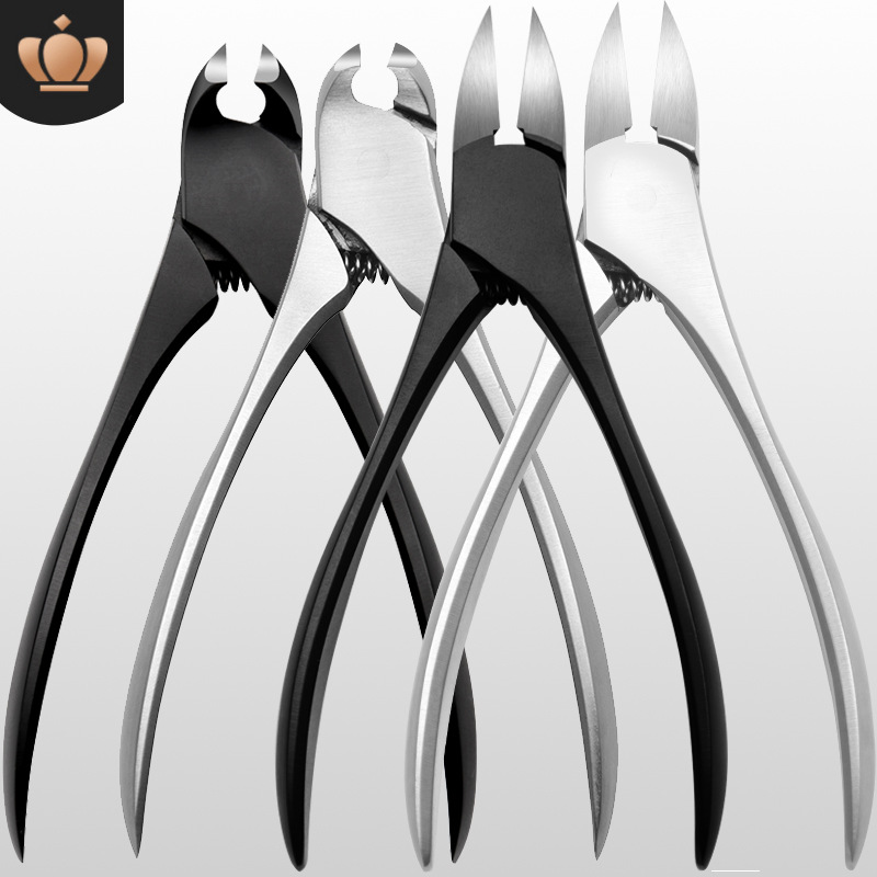 不锈钢大口指甲刀单个牛角钳斜口指甲剪厚硬甲灰甲专用剪脚指甲钳