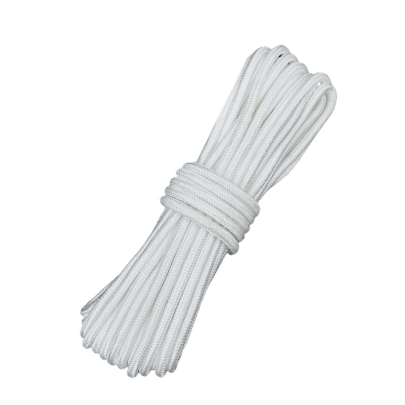 Factory Wholesale Nylon Rope Clothes Drying Binding Rope Drawstring White Bag X Core Braided Rope Outdoor Tent Rope