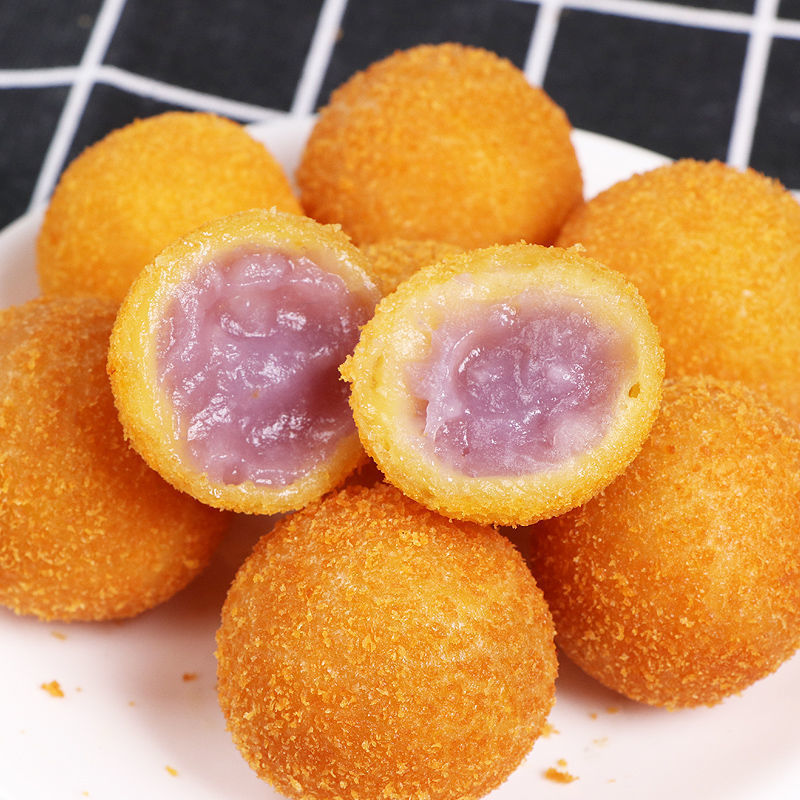 紫薯丸子香芋地瓜丸千味央厨半成品速食油炸红薯点心甜品厂家直销