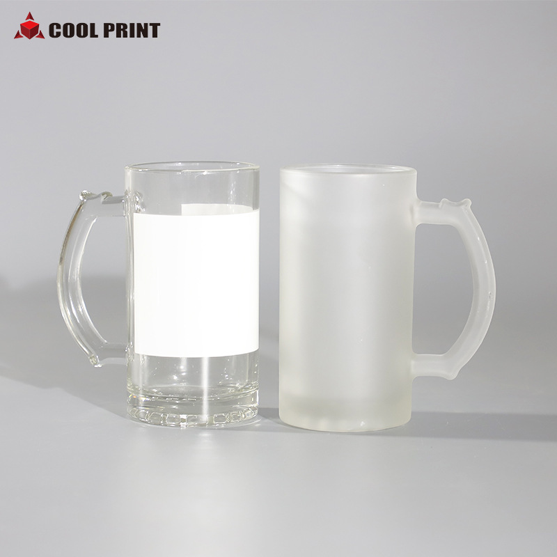 Thermal Transfer Printing New 16Oz Glass Beer Mug Patch Beer Steins Creative Sublimation Beer Steins Printable Logo