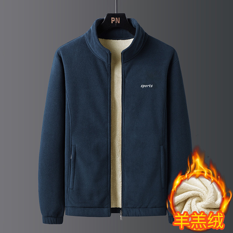 Polar Fleece Fleece-Lined Thickened Men's Jacket Factory Direct Supply Autumn and Winter New Cross-Border Large Size Sweater
