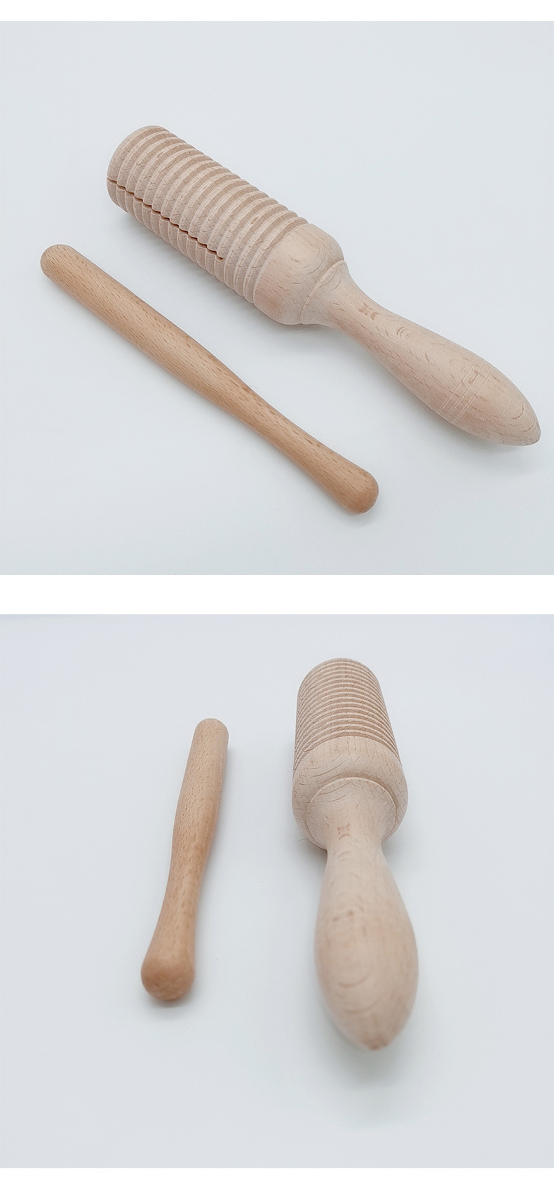 单响加沟 榉木单响筒梆子鱼蛙沙筒幼儿园早教教具打击乐器 单响桶