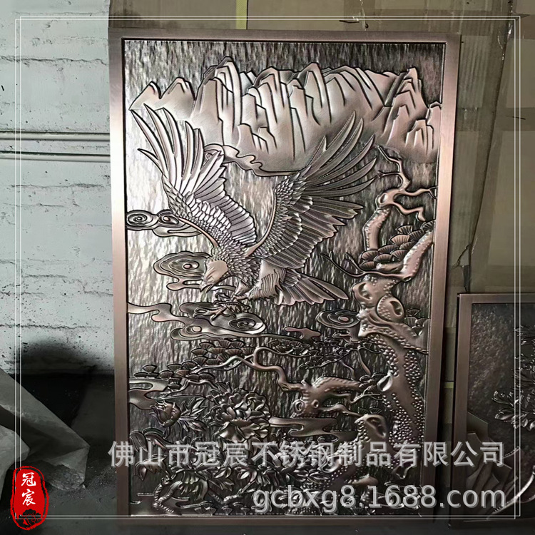 铝板雕刻镀铜屏风 铝板镂空镀色屏风 金属雕花屏风