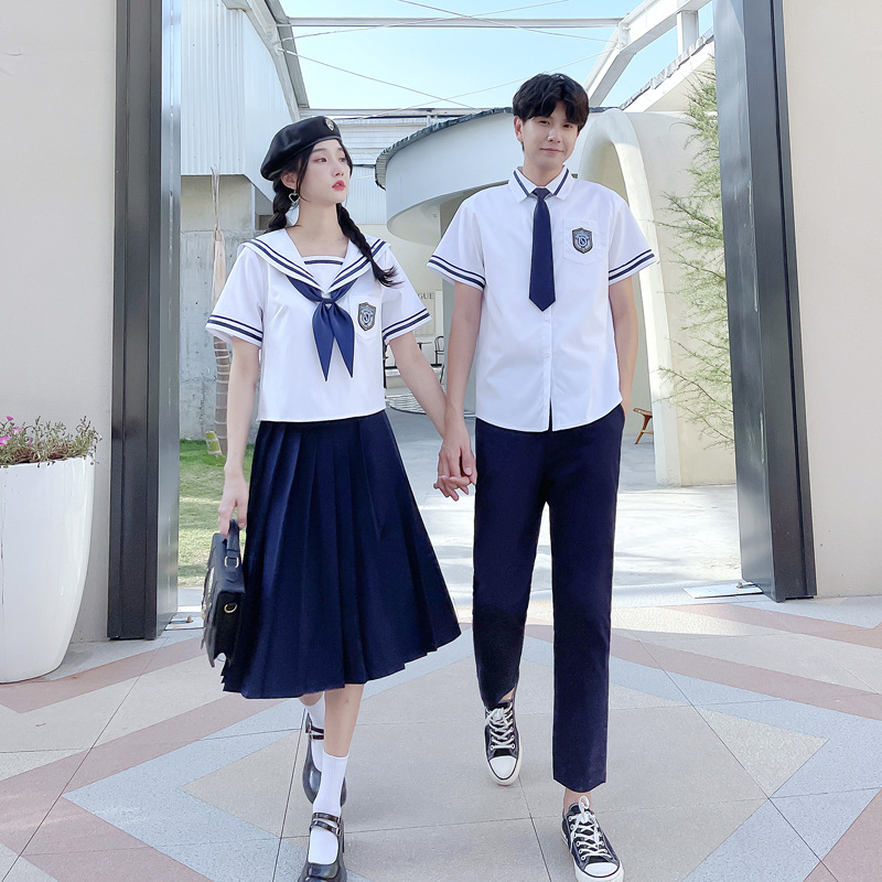 jk制服套装高三毕业照班服夏季学生学院风男女初中高中生衬衫裙子