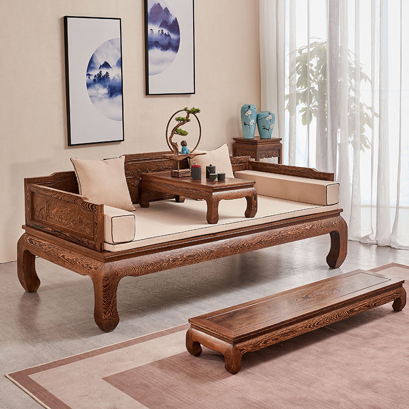 红木家具非洲鸡翅木(学名:非洲崖豆木)罗汉床实木沙发床两用-阿里巴巴