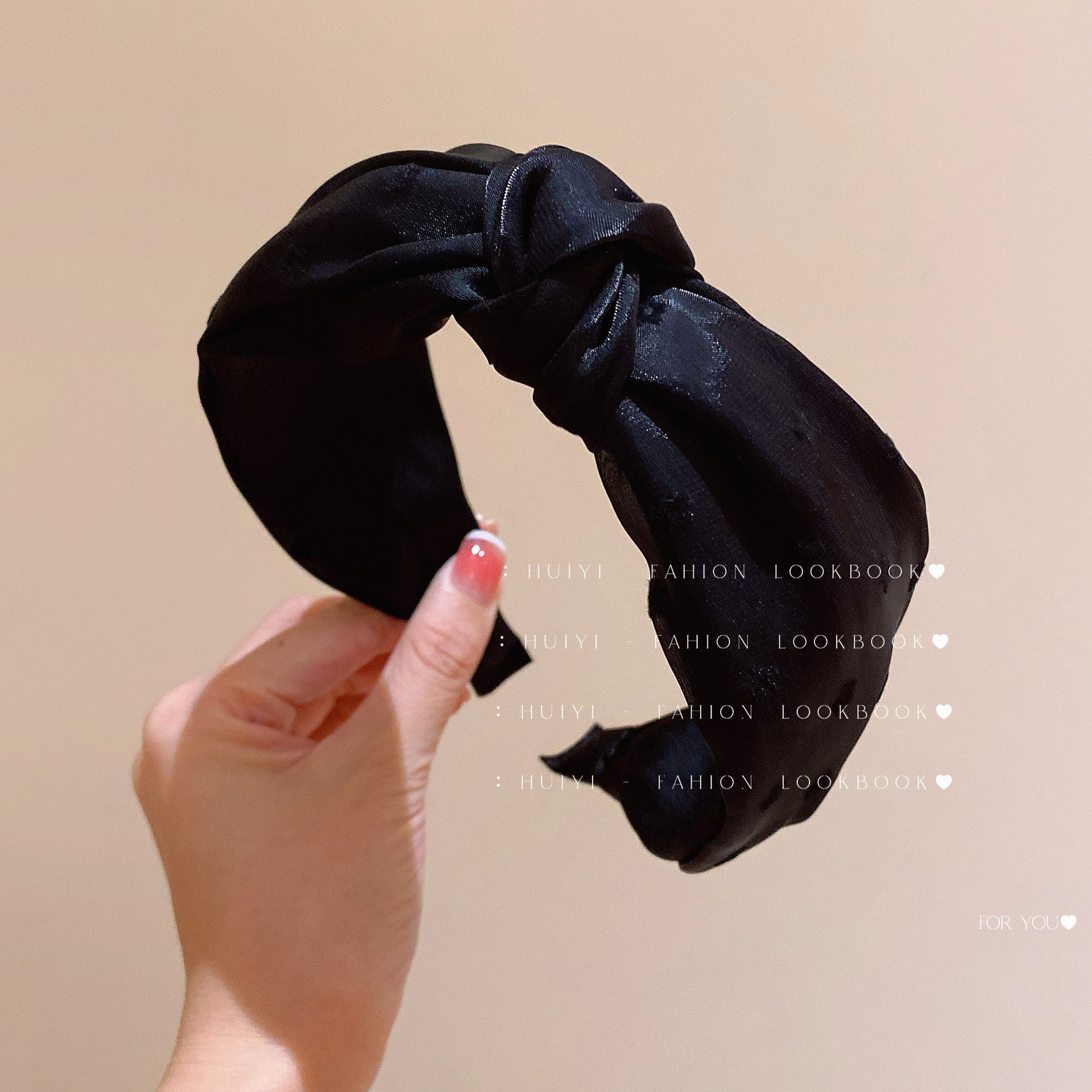 Simple Wide Tulle Hairband Internet Celebrity 2024 New High-Grade Ins Flower Knotted Hair Band Female Summer