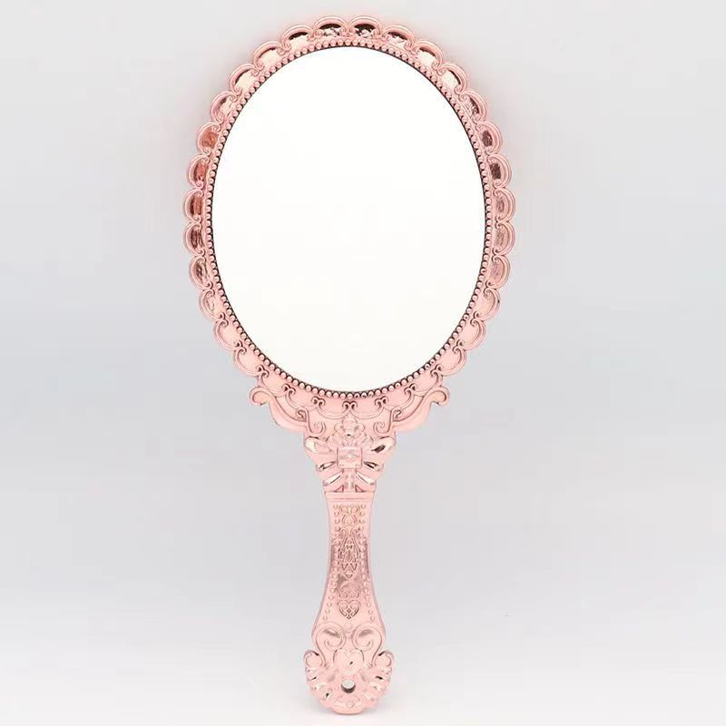 European-Style Retro Handle Cosmetic Mirror Handheld Mirror Portable Portable Princess Mirror Handheld Cosmetic Mirror Wholesale