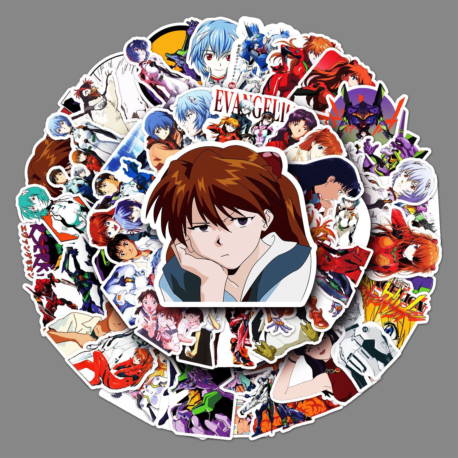50张新世纪福音战士涂鸦贴纸 卡通日漫diy滑板水杯电脑行李箱贴纸