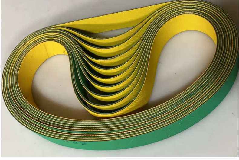 Yellow-Green Sheet-Based High-Speed Transmission Adhesive Ring-Shaped Industrial Flat Belt Guide Strip Textile Nylon Conveyor Belt