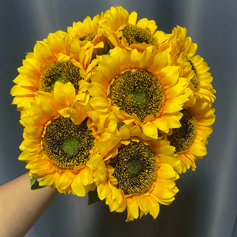 Simulation Sunflower European Style Artificial Flower Single SUNFLOWER Pastoral Style Home Photography Props Wedding Bundled Flower Wholesale