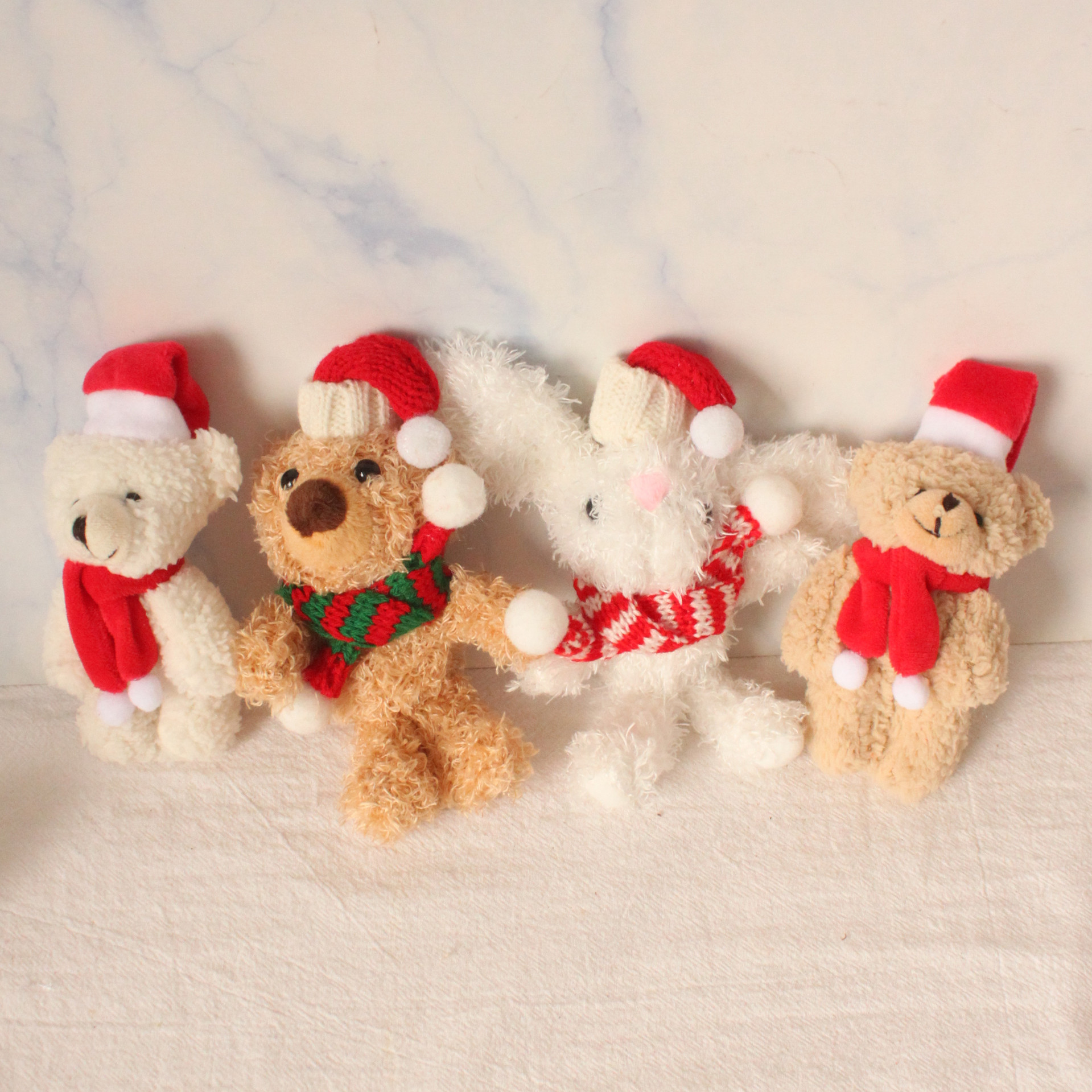 泰迪连体13d小熊公仔圣诞节关节熊毛绒小挂件可爱服饰包包配件