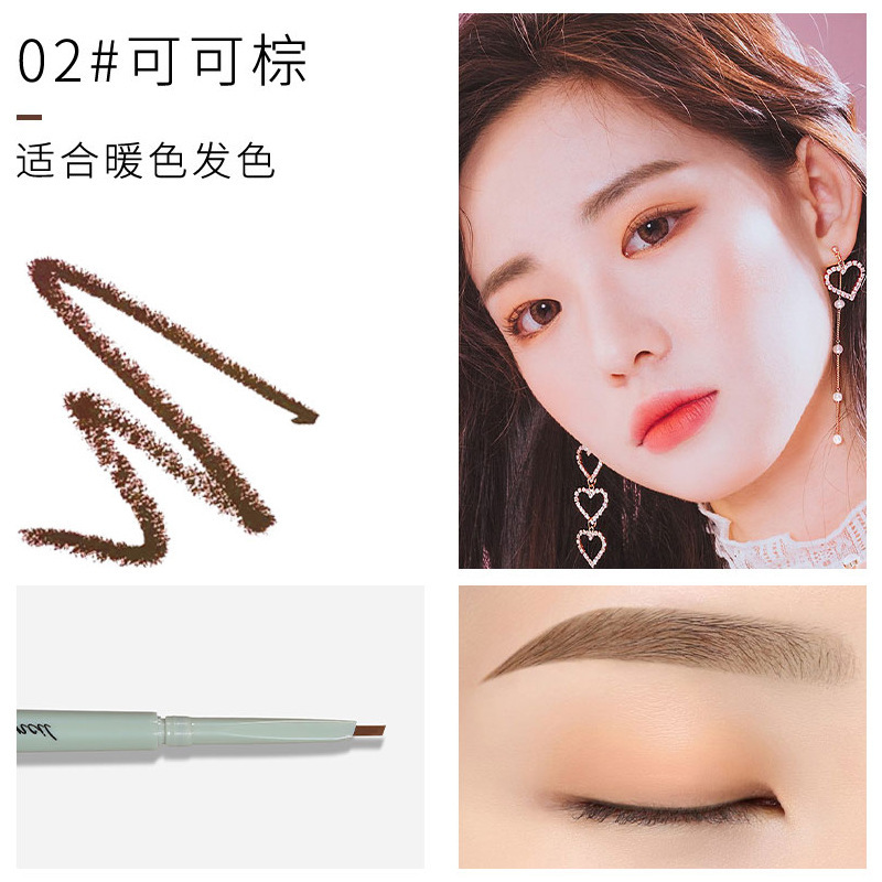 Wodwod Small Briefs Double-Headed Eyebrow Pencil Ultra-Fine Pen Point Ultra-Fine Waterproof Long Lasting Fadeless Distinct Look Wild Eyebrow