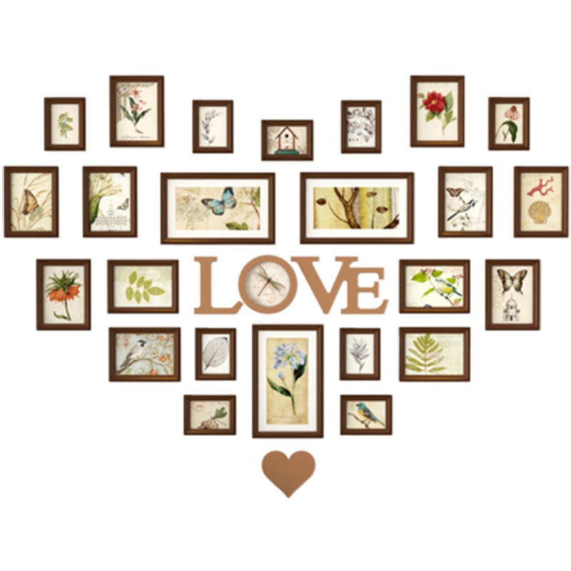心形照片墙装饰创意个性爱心相框墙挂墙婚房结婚婚纱照洗照片组合