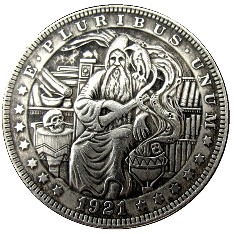 仿古工艺品1921美国流浪摩根硬币黄铜旧银收藏币跨境外贸hb54