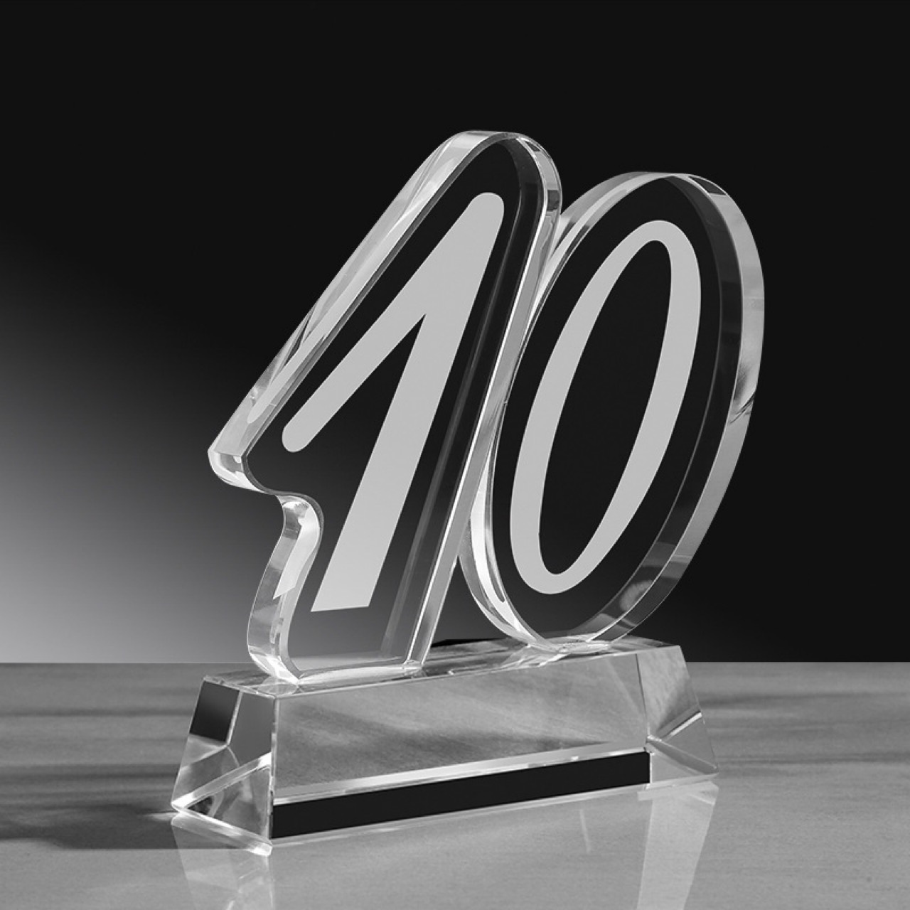 新款数字10水晶奖杯 公司十周年庆典纪念品奖杯免费数字奖杯-阿里巴巴