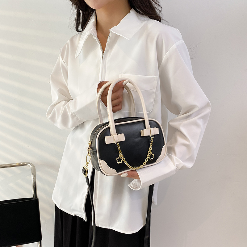Internet Celebrity Simple Small Bag Women's 2023 Fashionable New Handbag Contrast Color Western Style Spring and Summer All-Match Crossbody Small Square Bag