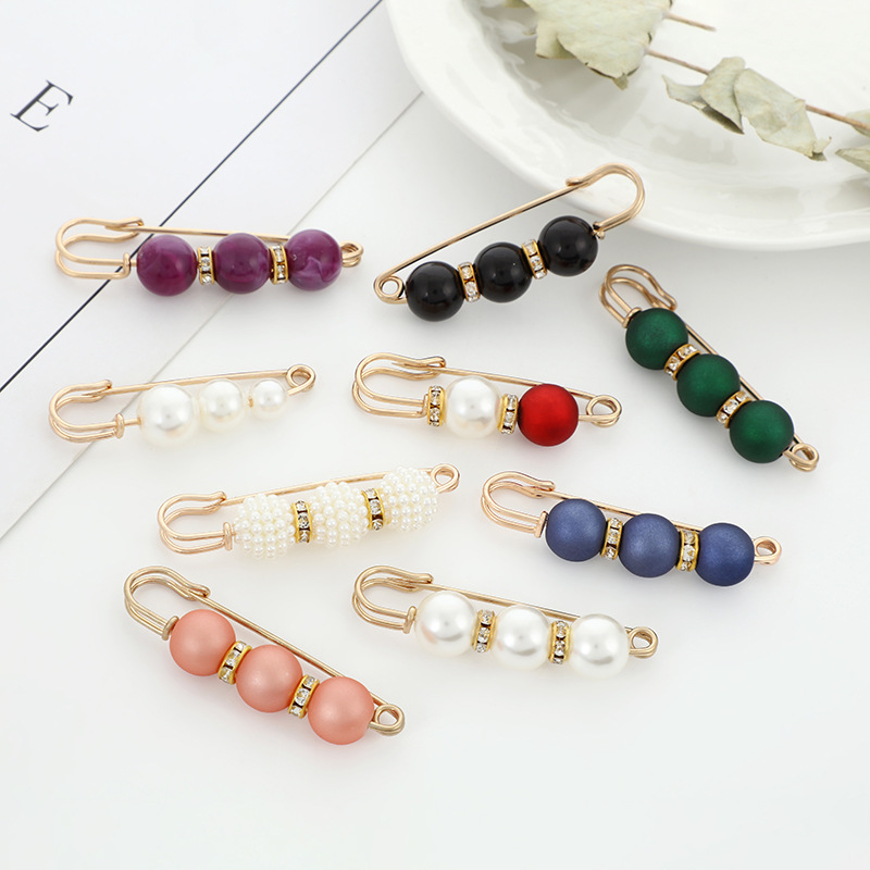 Pants Waist-Tight Artifact Waist-Tight Pin Fixed Clothes Sweater Brooch Women's Accessories Pearl Anti-Emptied Safety Pin Wholesale