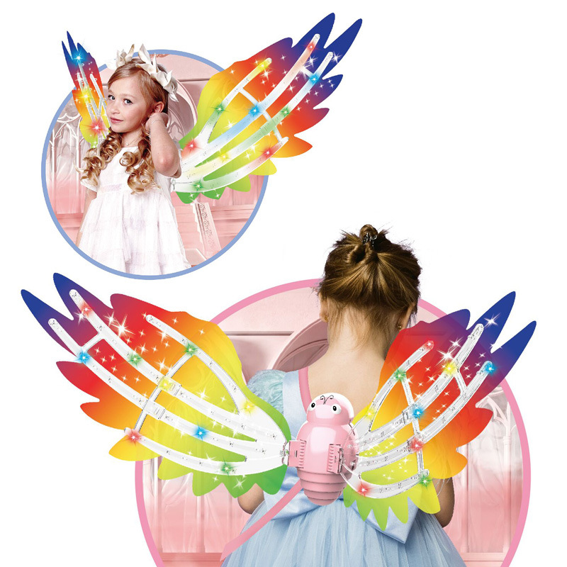 跨境电动蝴蝶翅膀天使精灵小女孩灯光小公主天使发光蝴蝶翅膀背饰