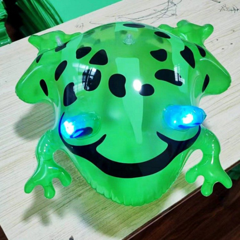 Tiktok Same Style Inflatable Bounce Luminous Frog Selling Baby Quagai Elastic Balloon with Light Pvc Children