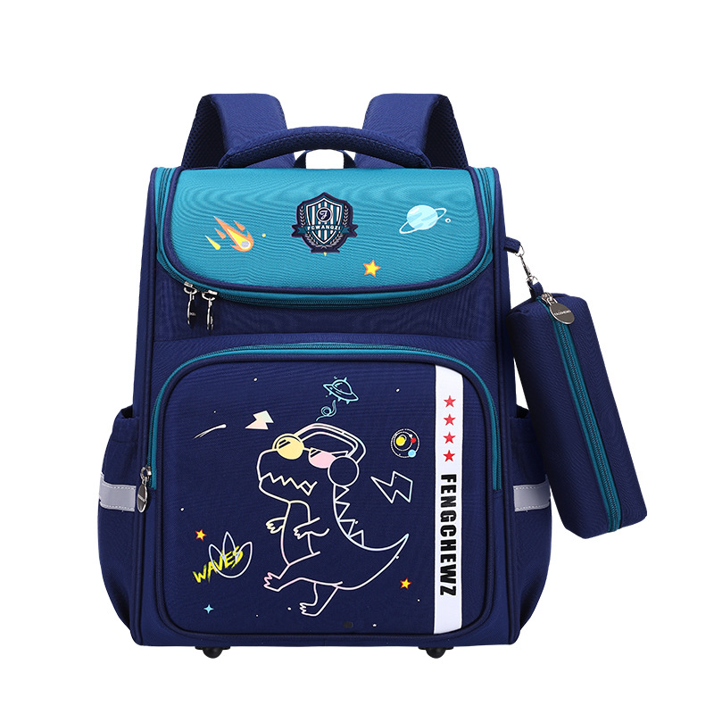 Three-Piece Foreign Trade Export Primary School Student Schoolbag Burden Reduction Spine Protection Children Cartoons on Both Shoulders Backpack Cross-Border Factory Direct Supply