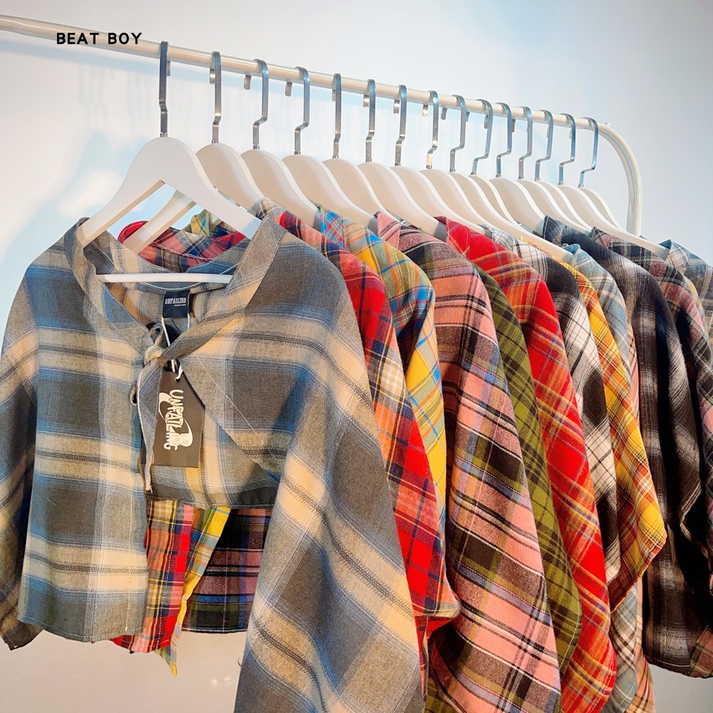 复古休闲叠穿神器彩色格子屁帘女一片式系带藏肉神器男下摆男生衫