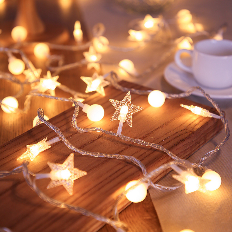 led twinkle light five-pointed star light string outdoor camping tent atmosphere lighting chain christmas festival courtyard decorative lights