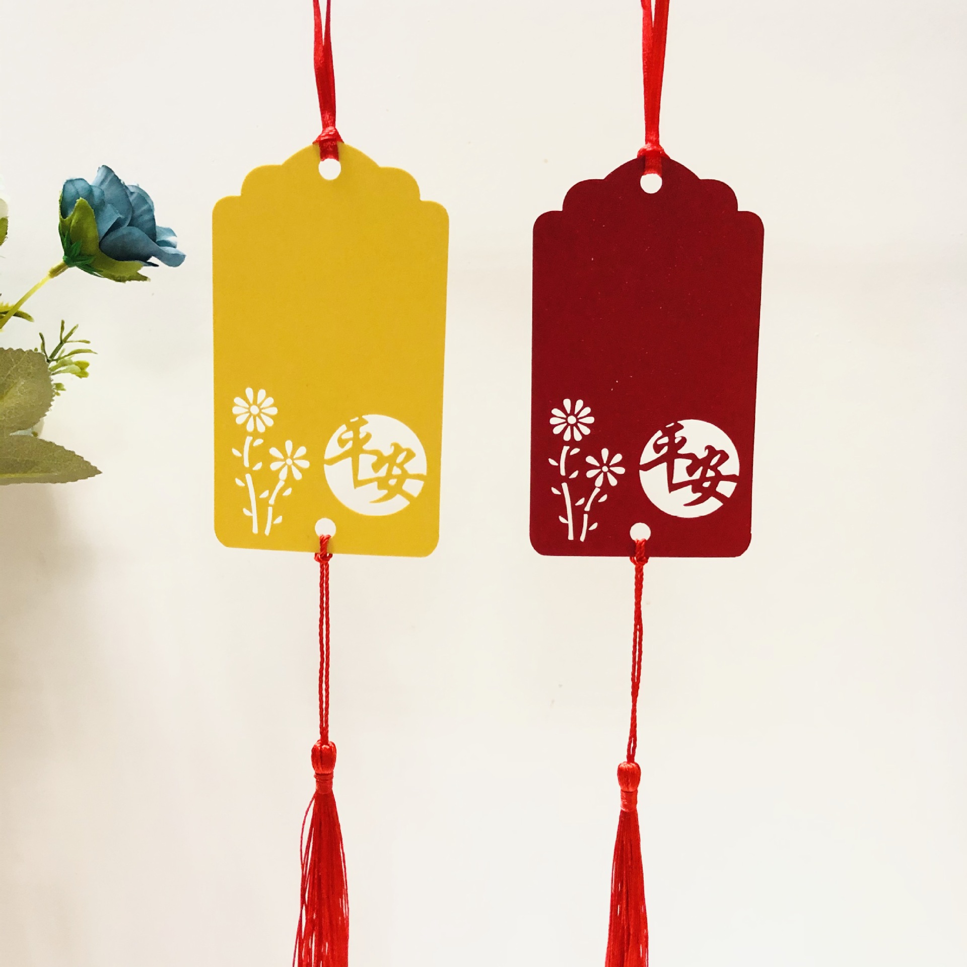 中国风手写许愿祝福留言卡纸中秋国庆节日活动装饰吊卡寺庙祈福牌