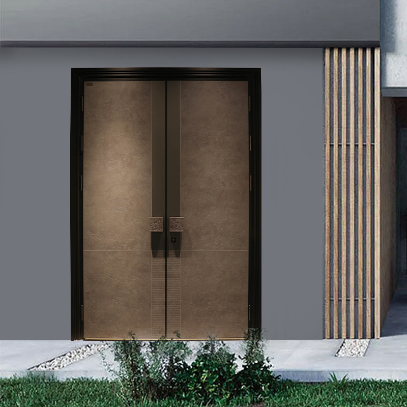 浇筑铸铝门别墅大门双开门乡村自建房庭院门农村防盗门进户豪华门