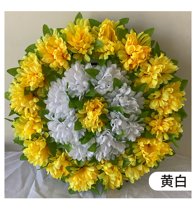 清明节上坟祭祀用品仿真花圈小花圈上坟墓花扫墓绢花定制花圈花藤