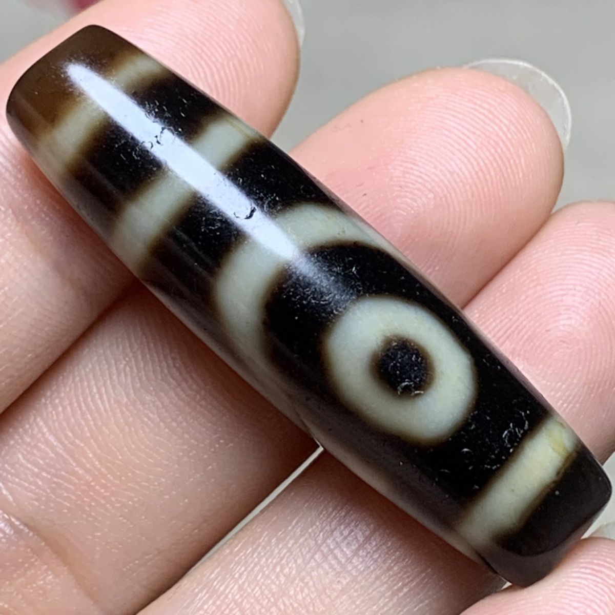 一物一图天然玛瑙真品高油老料白化牙黄至纯两眼天珠吊坠文玩饰品