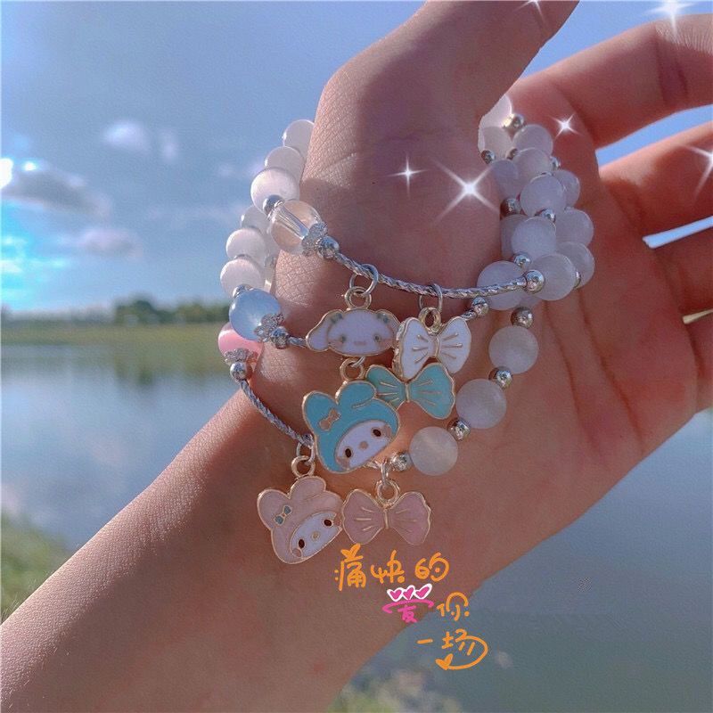 Melody Cinnamoroll Babycinnamoroll Clow M Bracelet Cute Girl Heart Simple Girlfriends Student Bracelet Gift for Girlfriend