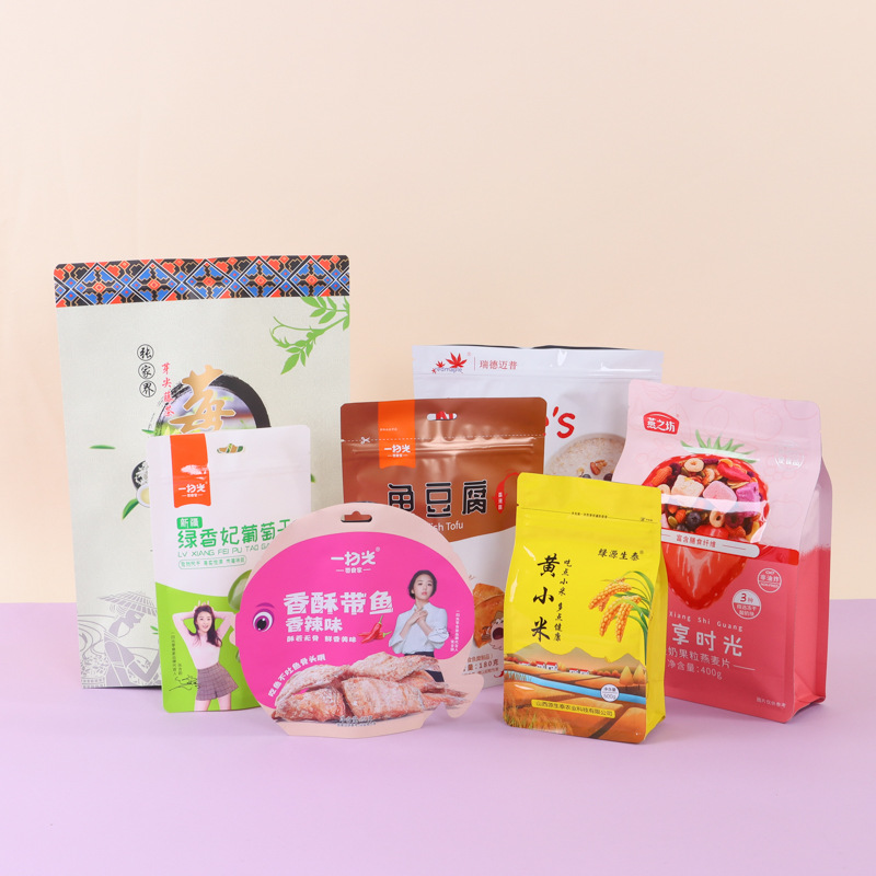 八边封自立自封食品密封包装袋定制异型吸嘴袋铝箔袋包装袋子订做