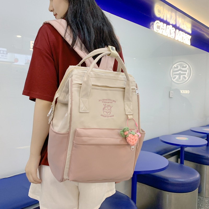 Factory Wholesale Korean Style Fresh Girls Backpack Large Capacity Early High School Student Schoolbag Trendy Simple Backpack