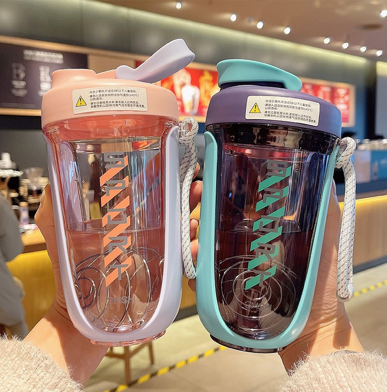 cmsh-1763草莓生活摇摇杯个性大容量塑料杯蛋白粉奶昔杯运动健身
