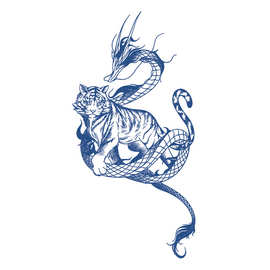 草本纹身贴防水男持久胸口霸气大图龙虎花臂仿真刺青半永久不反光